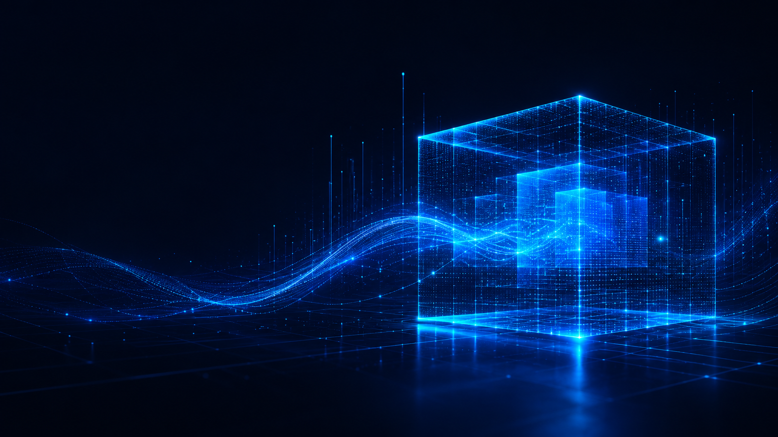 Abstract blue data field